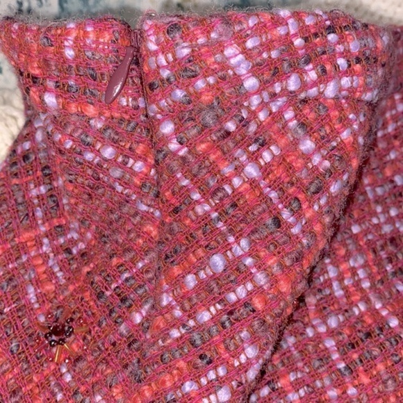 Elevenses by Anthropologie pink flare skirt tweed wool blend size 6 - Picture 5 of 10